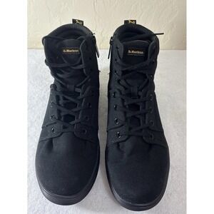 Dr. Martens Rozarya II Black Canvas High Top Boots Zip Men's US 11
